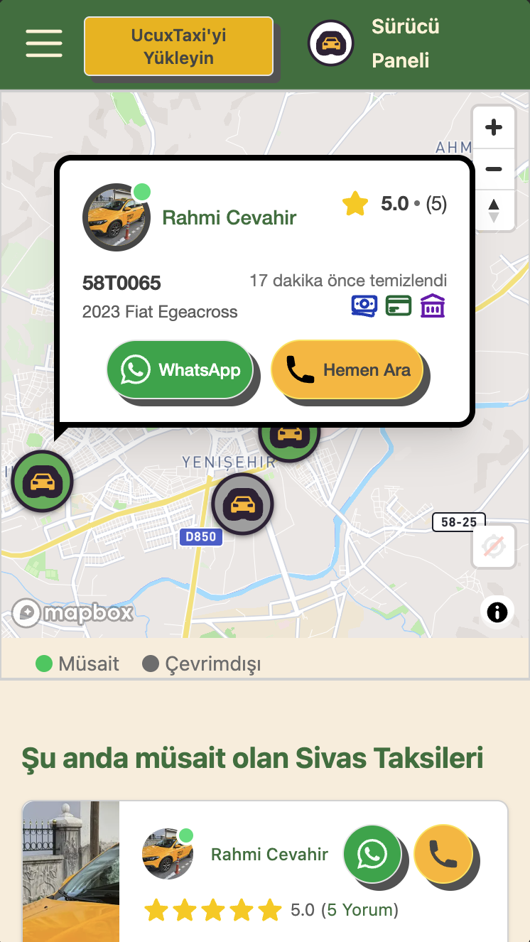 Sivas Taksi şoförü Rahmi Cevahir'in profil görünümü