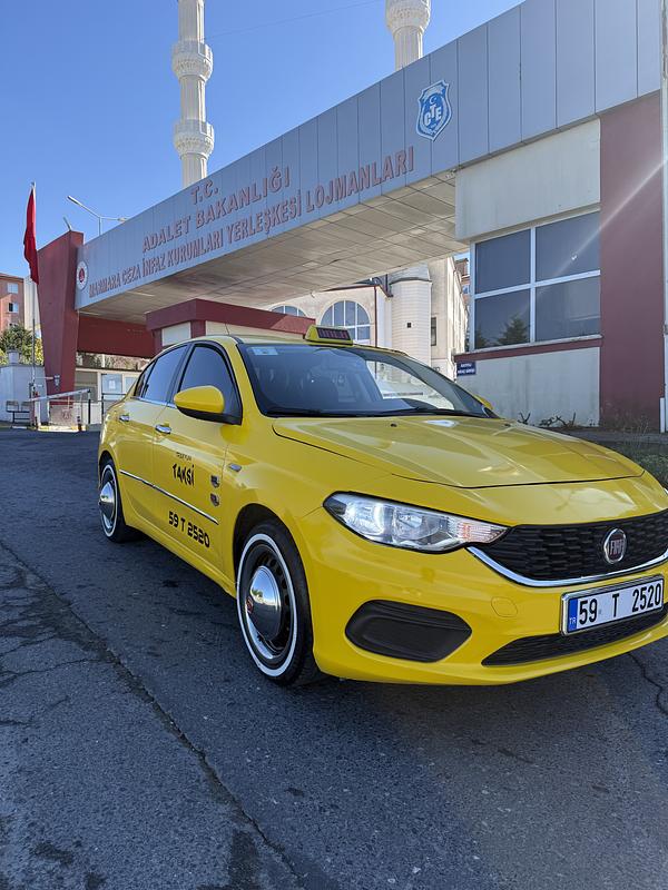 Çerkezköy Taksi, 59T2520 plakalı sarı Fiat Egea - Fotoğraf 1